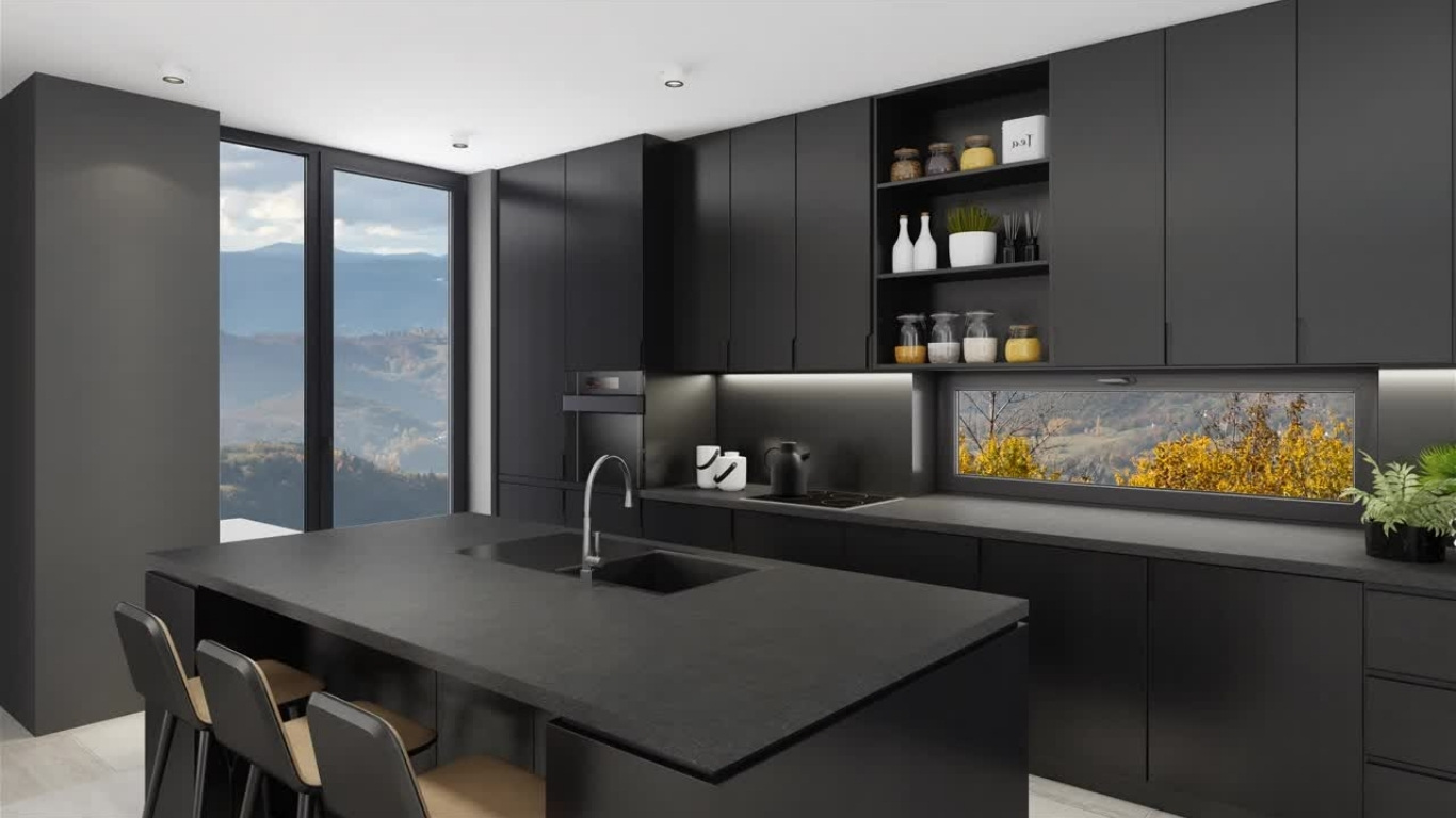 Modern Black Kitchen